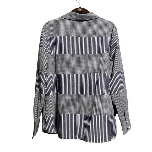 Worth Striped Checkered Block Long Sleeve Button Down Shirt Size X-Large - Picture 6 of 8